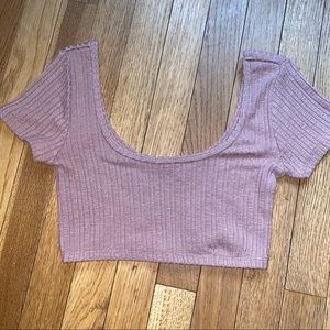 XS Garage Tan light Brown bitty crop top shirt Dance club going out!Teen college